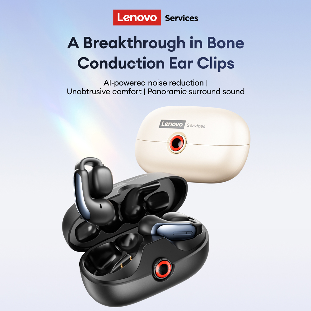 Wired Earphone Mic - لينوفو LES-108 العظام التوصيل TWS الأذن